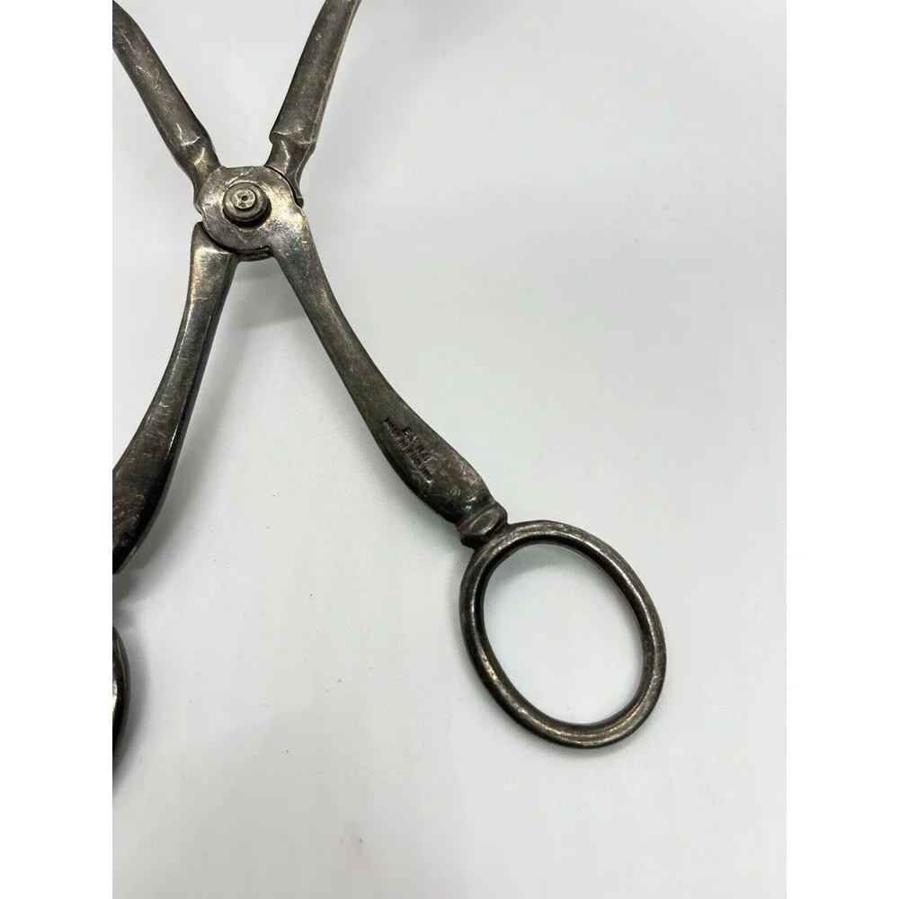 Silver Plated Scissor Style Salad Tongs - N. Bloom And Sons - England